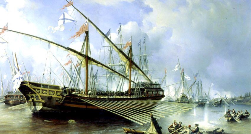 Фердинанд Виктор Перро (1808-1841 гг.) Гренгамский бой 27 июля 1720 года.Из фондов ЦВММ.