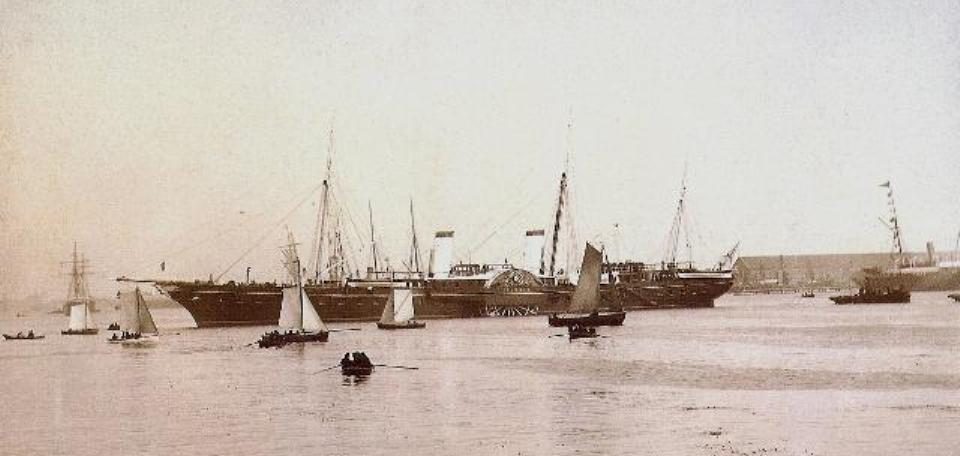 Императорская яхта "Держава" на рейде в Копенгагене 1871г.