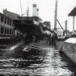 Императорская яхта "Александрия" перед спуском на воду, 29.08.1903 г. Балтийскии завод.